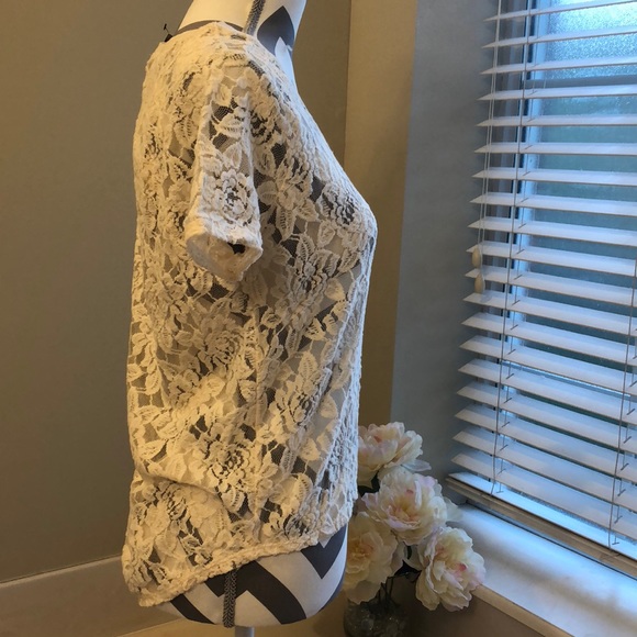NWT EXPRESS high low lace blouse size XS - Picture 2 of 5
